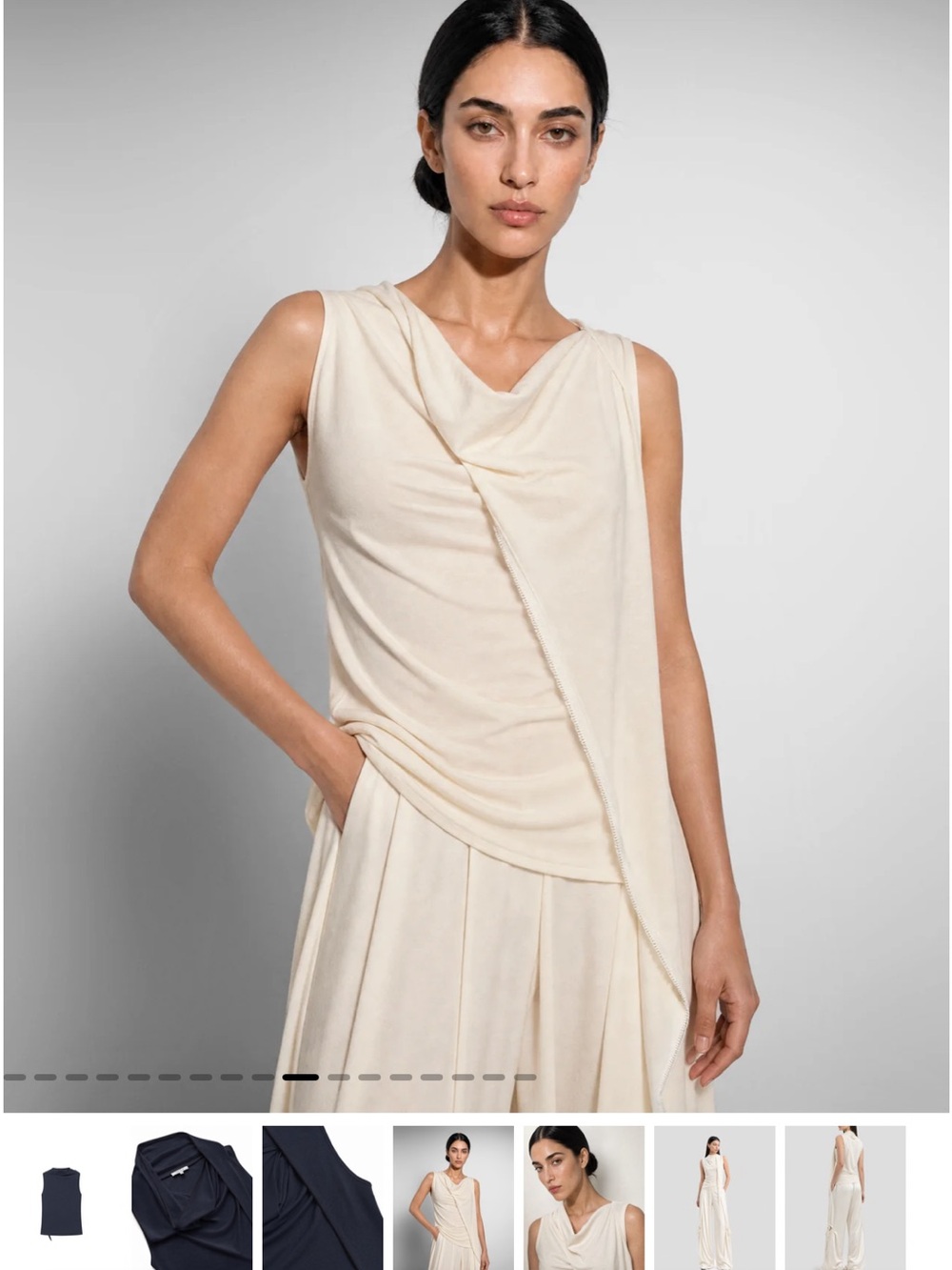 Sleeveless Draped Maxi Top in Cream